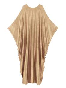 Đầm Kaftan Ma-rốc thanh lịch mùa xuân/hè 2026 dành cho nữ, cổ chữ V, tay dài cánh dơi, dáng rộng, maxi, thích hợp mặc đi biển, nghỉ dưỡng, dự tiệc tối, áo choàng ngoài khi đi bơi. - Rượu sâm banh - Xem 3