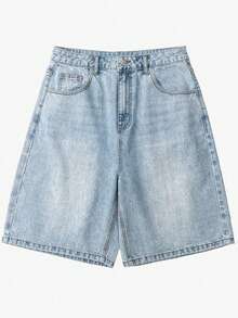 Quần short denim màu xanh nhạt thời trang thường ngày dành cho nam thiếu niên. - Màu xanh lam - Xem 2
