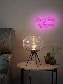 1 Peça Este é o Nosso Lugar Feliz Sinal de Néon, Luz Decorativa de Parede a LED Alimentada por USB, Perfeita para Aniversário, Feriado, Sala de Jogos, Man Cave, Bar, Clube, Quarto, Decoração de Festa, Presente Ideal para Aniversário e Feriado - luz policromática - Visão 8