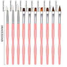 10 Pcs Nail Art Brush Set - Nail Art Design Tools, 3D Builder Nail Gel Brush- Acrylic Nail Drawing Pen- Nail Art Brush For Salon At Home Manicure - Multicolor - View 8