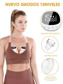 Extractor de Leche Electrico, Extractor de Leche Pantalla LCD, Sacaleches Eléctrico con 5 Modos y 15 Niveles, Bajo Ruido e Indoloro, Extractor de Leche Portátil, Equipado con funda antipolvo y correa de hombro auxiliar + 10 bolsas de leche de 150 ml, Perfecta Regalo Para Madre Novicia - Blanco - Ver 4