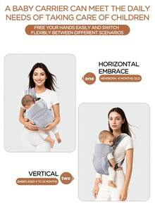 1PC Baby Carrier, Front & Back Carry, Baby Sling Carrier Portable Newborn Toddler,Child Infant Baby Carrier-Child Carrier Sling,Lightweight & Breathabl - 布款-有圖案 - 查看 7