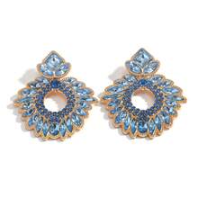2PCS Vintage Court Style Elegant Colorful Hollow Flower Women's Earrings Suitable For Women's Weddings, Banquets, And Parties - 黑色 - 查看 3