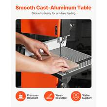 Band Saw, 9-Inch, Woodworking Benchtop Bandsaw With 1/2 HP Motor, 3.5-Inch Max Cutting Height, 11.8 X 11.8 In Cast Aluminum Table, 0-45° Tilting Range, With Miter Gauge, Fence, For Woodworking - Xem 6