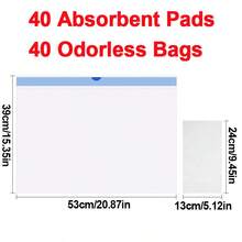 Pack Of 40 Commode Liners With Absorbent Pad Odorless Disposable Bags Universal - 清除 - 查看 2