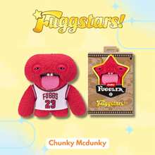 Spin Master Fugg Stars 系列 9 英寸搞笑丑陋怪物毛绒玩具，包括 Fleeting Fartlet/Rhymer Mcslimer/Greazee/Gunky Goober/Chunky Mcdunky，古怪可爱的收藏娃娃 - Chunky Mcdunky - 查看 6