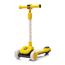 Kids Ride On 3-Wheel Scooter W/Buildable Blocks, PU Flashing Wheels And Folding Kick Scooter,Thickened Custom Aluminum Tube,5-Position Height-Adjustable Handlebar&One-Touch Footbrake For Kids Aged 3-9 - Yellow - View 2