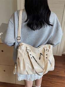 Retro Minimalist Large Capacity Fashion Student/Work Commute Tote Bag