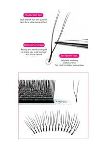 TDANCE 1盒12对U型假睫毛，YY/3D/4D/5D，0.07毫米，浓密型，8-15毫米混合U型假睫毛，U-YY U-3D U-4D U-5D