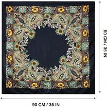 35" Large Satin Head Scarf For Women Silk Hair Scarf Solid Color Hair Bandana For Night Hair Wrap Sleeping - 焦糖色 - 查看 3