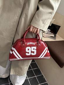New Bowling Ball Shaped Handbag For Women, Fashion Versatile Shoulder Bag With Premium Quality - Red - View 4