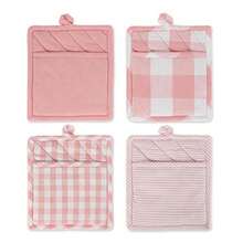 DII Gingham Check Kitchen Collection Pink Potholder Set - Pink - View 1