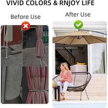 Toldo De Repuesto Para Sombrilla De Patio 8 Varillas, 2.7m, Cubierta De Repuesto Para Sombrilla De Jardín,Para Exteriores, Fiesta Y Playa - Blanco - Ver 5