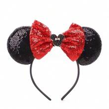 1pc Disney Minnie Mouse Ear Headband With Glitter, Suitable For Halloween, Christmas Costumes. These Mouse Ear Bows Are Perfect For Men, Women And Couples, Ideal Headband/Hair Accessory For Princess Cosplay, Birthday Celebration And Christmas Party - Multicolor - View 10