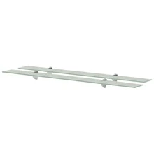 vidaXL Murales Étagères 2 pz Verre 100 x 10 cm 8 mm - Bianco - Visualizzare 1