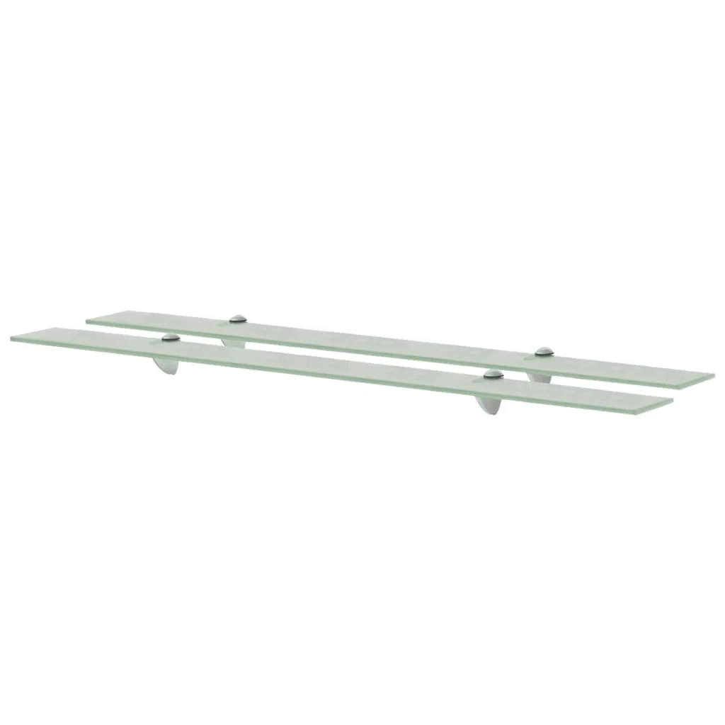 vidaXL Murales Étagères 2 pz Verre 100 x 10 cm 8 mm - Bianco - Visualizzare 1