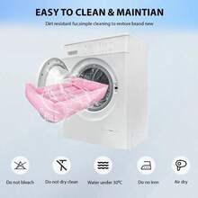 Machine Washable Calming Soft Plush Pet Dog Cat Bed With Non-Slip Bottom Medium - Pink - View 8