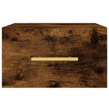 vidaXL Tables de chevet murales 2 pcs chêne fumé 35x35x20 cm - Tabac - Voir 6