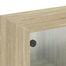 vidaXL Armoire murale avec portes et verre chêne sonoma 102x37x35 cm - Tabac - Voir 9
