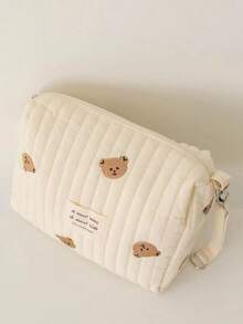 1pc New Zipper Embroidered Pouch, Mommy Bag For Baby Items, Stroller Hanging Bag, Diaper Bag, Portable Travel Storage Pouch - Multicolor - View 11