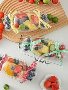 5pcs/10pcs/20pcs Transparent INS Style Strawberry Shaped Cake Packaging Boxes, Birthday Cake Boxes, Baking Dessert Boxes, Fruit Slice Packaging Boxes - Multicolor - View 6