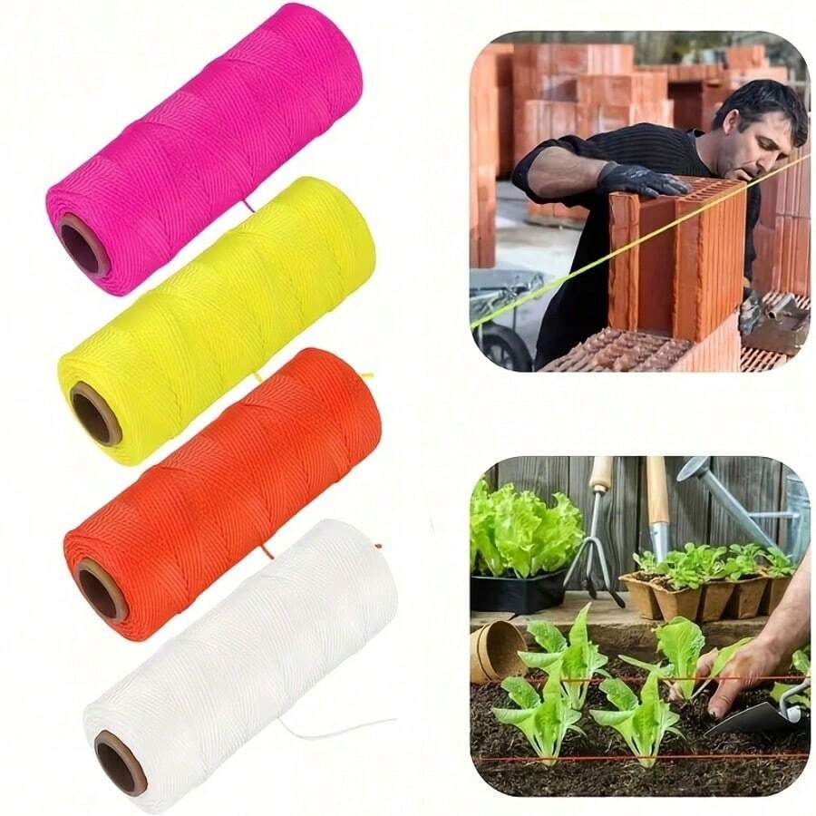 One 100 Meter Roll Of Twisted Masonry Rope, Available In 4 Colors, Suitable For Gardening Or Masonry Tools, Durable Outdoor Kite Rope, Multi-Purpose Garden Rope For Craft And Gardening Applications, Garden Rope | Colored Rope | Elastic Nylon Rope - White - View 1