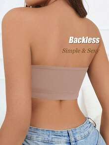 Áo ngực không dây mùa hè cho nữ, áo ống, áo lót bralette, bộ đồ lót, áo quây, áo hở lưng, áo tank top. - Hồng - Xem 3