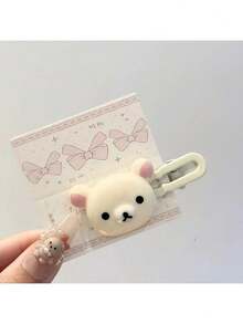 Adorable Cartoon Bear Hair Clips - 4 Duckbill Snap Clips, Transparent Candy Colors| Kawaii Women's Fashion Accessories| Cute Gift Ideas For Her, Friend ( Trending Style!) - 彩色 - 查看 7