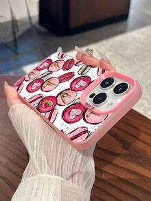 Estuche para teléfono con diseño de amor de macarrones compatible con estuches para teléfonos   17  16 Pro Max  15 Pro Max  13 y  12 Duradero, a prueba de golpes y elegante Un gran regalo para familiares, amigos, seres queridos y novios/novias - Rosa - Ver 6