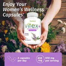 Chasteberry Extract - Supports Healthy Female Hormone Levels, Positive Mood, And Abundant Energy - 120 Capsules - 1瓶 - 查看 6