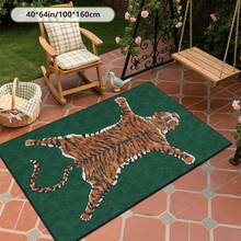 Cashmere-Like Tiger Pattern Printed Outdoor Area Rug, Exquisite Carpet, Soft & Stylish,. Suitable For Motorhomes, Terraces, Porchways, Balconies, Backyards, And Picnics. And Machine Washable. Multiple Sizes. - Multicolor - View 8