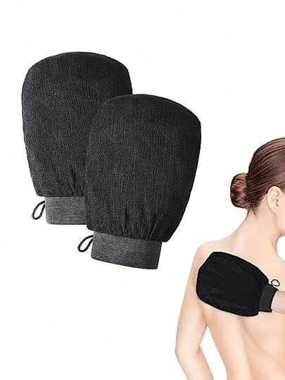 Deep Exfoliating Shower Gloves - Body Scrubber, Dead Skin Remover And Exfoliator (Suitable For Men And Women), Thick Textured + Soft Fabric, Painless Exfoliation, All-In-One Cleansing And Skincare, Essential For Slouchy Skincare