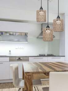 1个手工编织纸绳灯罩，创意吊灯，适用于房间、酒店、餐厅和其他高端照明场所