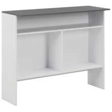 vidaXL Tavolo da bar con 2 dessus de table Blanc e Gris 130x40x120 cm - Bianco - Visualizzare 8