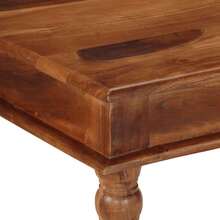 vidaXL Table à manger 80x80x77 cm bois d'acacia massif - Tabac - Voir 5