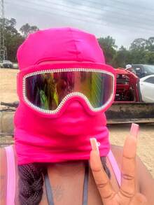 POLASUP 1 st söt rosa ros andningsbar cykelbalaklava, lätt, enkel att rengöra, dubbelt sydd, lämplig för utomhuscykling, motorcykelåkning, vintersporter, vattensporter, solskydd, tygmaterial: spandex, andningsbar, stretchig - Multifärgad - Visa 5