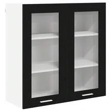 vidaXL Armoire suspendue Chêne noir 80 x 31 x 80 cm Bois d'ingénierie - Noir - Voir 2
