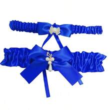 Bow Tie Garter Belt With Pearl Rhinestone Sexy Lace Garter, Creative Leg Chain Garter For Wedding