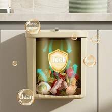 Wall-Mounted Simple Kitchen Trash Can For Home Bathroom,Foldable, Large Capacity, Waterproof, Bearing Garbage Bin,Kitchen,Bathroom,Home,Household Supplies - Multicolor - View 5