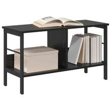 vidaXL Étagère Chêne negro 82 x 32 x 47 cm Madera de ingeniería - Negro - Ver 3