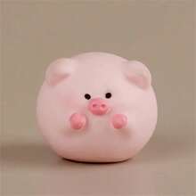 Pack Of 5 Whimsical Resin Pig Figurines | Cute Cartoon Tall And Short Pig Decorations | DIY Gardening & Tabletop Display | Micro Landscape, Miniature Figurines, Room Decor - 粉色 - 查看 8