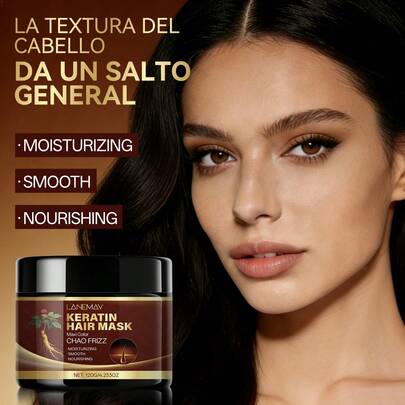 120克人参蛋白发膜，富含透明质酸和尿素，深层滋养柔顺秀发，改善干枯受损发质，提升秀发光泽，预防分叉，适合所有发质。