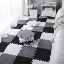 12片装方形拼图地毯垫，客厅沙发全覆盖拼图地垫，方形拼图风格床边地毯卧室地垫 - 彩色 - 查看 1