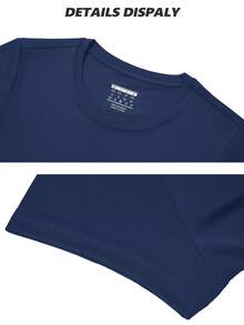 KEFITEVD Women's Short Sleeve T-Shirts UPF 50+ Sun Protection Quick Dry Athletic Running Workout Rash Guard Tops - Azul Marino - Ver 6