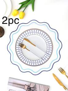 1/2/4pcs Embroidered Fabric Holiday Placemats, Suitable For Wedding Party Table Decor, Minimalist Elegant European Style Fabric Placemats, Simple New Fresh Placemats - Multicolor - View 17