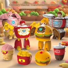 1个2026年流行汉堡变形机器人玩偶，儿童汽水薯条逼真机甲模型 - 完美礼物、趣味礼物、生日礼物、节日礼物 - 彩色 - 查看 7