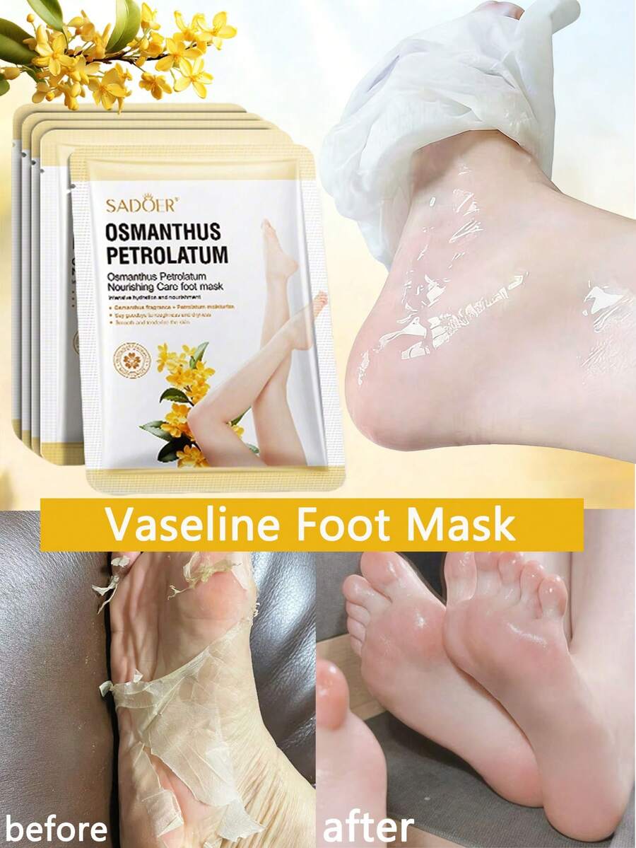 1 3 5 miếng Mặt nạ dưỡng ẩm và làm mịn da chân hương hoa mộc tê, mặt nạ dưỡng ẩm và tẩy tế bào chết cho da, làm dịu da, phục hồi các vết nứt khô, nuôi dưỡng các vết nứt, ngăn ngừa bong tróc, làm trắng, làm mịn, làm mềm da, chống lão hóa, giảm nếp nhăn, tẩy tế bào chết, loại bỏ da chết thô ráp, thích hợp sử dụng cho chân. Có thể dùng làm quà tặng Ngày Valentine, Ngày của Mẹ, Giáng sinh, quà tặng ngày lễ, quà cưới. - Nhiều màu - Xem 1