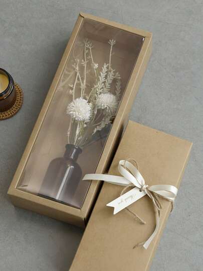 1PC Artificial Globe Chrysanthemum Flowers Bouquet, Fake Lavender Valentine's Day Gift, Wedding Decoration, Bride's Wrist Flower, Flower Holding Material, DIY Wreath Material, Valentine's Day Gift New Year Home, Bedroom, Living Room, Vase Accessories, Holiday Birthday Party Decoration, Flower Materials Vase+Gift Box