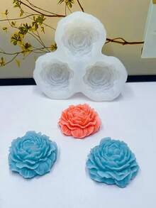 牡丹玫瑰花3D硅胶模具，DIY树脂环氧树脂粘土工艺模具