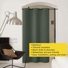 Patio Door Curtain Sound Blocking, Bedroom Privacy Room Divider Curtain Screen Partitions, Thermal Insulated Blackout Closet Sliding Door Curtain (1 Panel, 8.3ft Wide By 7ft Long, Gray) - 黑野鴨 - 查看 8